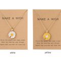 Korean Fashion Flower Pendant Choker Necklace for Women & Girls – Trendy White & Yellow Design. 