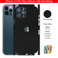 Apple IPhone 12 Pro Max Skin/Wrap 360 Protection Carbon fiber/ Matte/ Transparent/ Leather Back And Sides Included Camera Skin. 