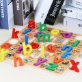 Wooden ABC Puzzle set with Shapes for kids - Learning Educational Toy - 3D Alphabet Board Puzzle. 