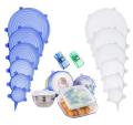 Universal Food Silicone Cover, 6 Pieces Reusable Stretch Lids For Cookware With Silicone Lid guards made of silicone. 
