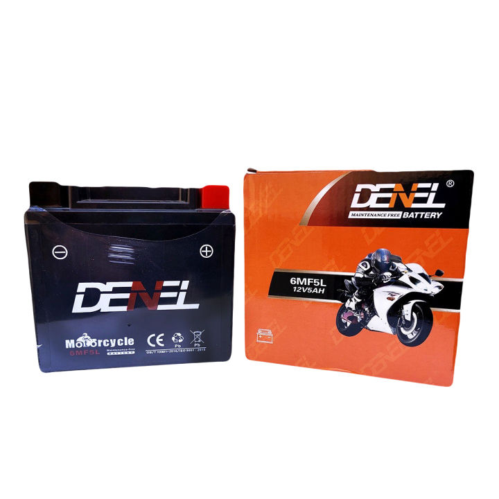DENEL LIYANG MOTORCYCLE DRY BATTERY 5Ah/12V FOR HONDA CD70, CG125, CHINESE BIKES 70CC, ATV