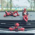 3pcs/set Deadpool Anime Action Figure Sitting Posture Model X-Men Mini Doll Car Decoration Marvel Collection Figurine Kids Toy Latei Posies. 