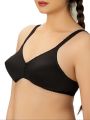Bebelle, Basic Cotton, Bra for girls and women, Casual Bra, Blended Fabric Bra, Black, B Cup. 
