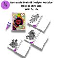Reusable Mehndi Book Design  in small size for Mehndi Practice   in  mehndi  practice  Book With Scrub. 