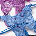 SexyWomen Lace Butterfly Women Open Crotch Briefs Hot Erotic Underwear. 