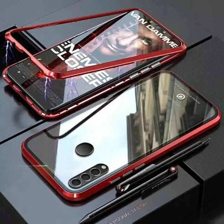 Huawei-P30 Lite - 360 Magnetic Adsorption Case Metal Frame Tempered