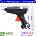 GG-5 Hot Melt Glue Gun and 11mm Glue Stick 100w 220v Glue Gun DIY Home Tool for Art and Crafts by Electrica. 