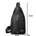 MEN'S CASUAL  Crossbody 3 ZIPPER CHEST CROSSBODY Men Travel Messenger Bag Cross Body Bag Design for earphone. 