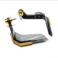 Motorcycle Hand Guard Aluminum Alloy + ABS Plastic Gold Crystal Shade Lever Guard For 7/8 inches Handle Bars Red. 