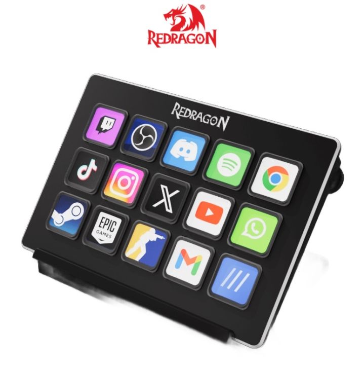 Redragon SS-550 Streamcraft 15 Customized LED keys Stream Desk for Gaming Streamers OBS Studio