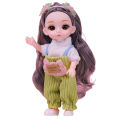 6 inches Doll Toy Exquisite Easy to Care Comfortable Touch 1/8 Big Eyes Doll for Entertainment. 