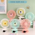 Clip Fan CarUSBCharging Office Mute Night Light Electric Fan Cooling Portable Clip Fan Factory Spot. 