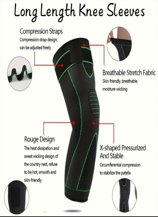 1%20Pcs%20Long%20Adjustable%20Compression%20Knee%20Sleeves%20Anti-Slip%20Knee%20Support%20Braces%20for%20Running%20Elastic%20Nylon%20Sports%20Compression%20Pad%20Unisex%20Color%20Green,%20Black,%20Orange%20-%20Image%206