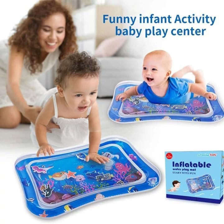 Water Mat Play Time Mat Inflatable Tummy Time Mat Premium Baby