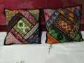 Multicolor Handmade Cushion Covers Set For Sofa Pack of 2. 