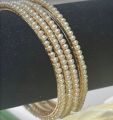 ladies bangles -Trendy pearl Bangles with White Pearls/Beads churiya 12 pcs for Girls and Women" churiyan set - sizes 2 or 2.5 dhai. 