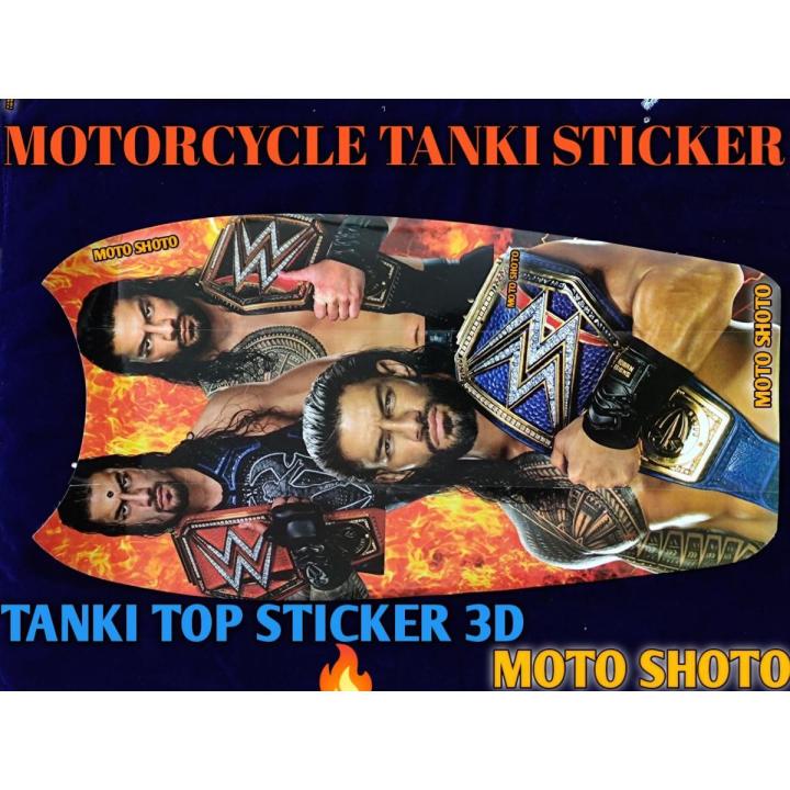 Motorcycle Tanki Top Sticker 3D (Diffrent Designs) CD-70 & CG-125