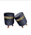 Ottoman Home Office Décor Soft velvet Stool Nursery Wooden Step Stool Padded Seat Foot Rest. 