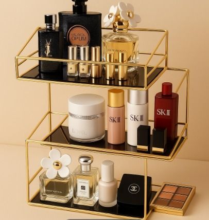 2 Tier Makeup Organizer Or Drawer Shelf Perfumes Cometics Storage Rack