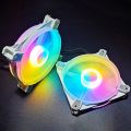 【ZOSR】X3 120mm 5V ARGB Cooling Fan PWM 6PIN Mute PC Computer Case Fan Cooler With Music Rhythm Wireless Controller Radiator. 