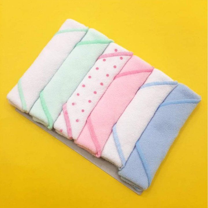 Pack%20Of%206%20New%20Born%20Baby%20Face%20Towel%20Cotton%20Dotted%20Set%20in%20Multi-Color%20-%20Image%202