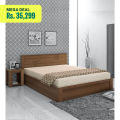 Ghania modern King size Bed in MDF Tactile Lasani wood Without Mattress.. 