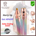 Flawless 2-in-1 Rechargeable Electric Hair Remover & Eyebrow Trimmer for Women - Painless Hair Removal with LED Light - Portable & USB Charging Beauty Tool, Perfect for Lips, Chin, Nose, Upper Lip, Bikini, Mustache, Hypoallergenic. 