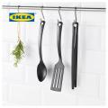 3-Piece Kitchen Utensil Set IKEA GNARP, Black Imported - Spoons Cooking & Serving. 