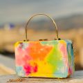 Aquarelle Sky Classic Pastel Dreamscape Box Clutch for Ladies - Colorful Crossbody Bag for Women. 