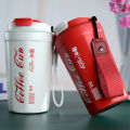 Coca-Cola Coffee Cup 304 Stainless Steel Vacuum Insulation Cup Car Accompanying Cup Portable Rope Water Cup. 