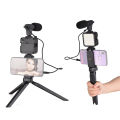 Vlog Shooting Kit Mini LED Video Light | Vlogging Kit Equipment Tripod with Bluetooth Remote for phone Tablet SLR Camera | Flexible Tripod Kit for Live Streaming | Accessories for Mobile Phone  Video Recording Tripod with mic Light. 