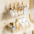 Wall Mounted Self Adhesive Acrylic Storage Shelf Rack For Bathroom and Kitchen Rack Without Drilling. 