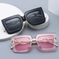 Fashion Box Chain UV Protective Frame Sunglasses for Women Girl. 