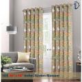 Garden Blossom Printed Jacquard Fancy Curtains  Pair packed eyelet ring curtain  Multiple SIzes. 