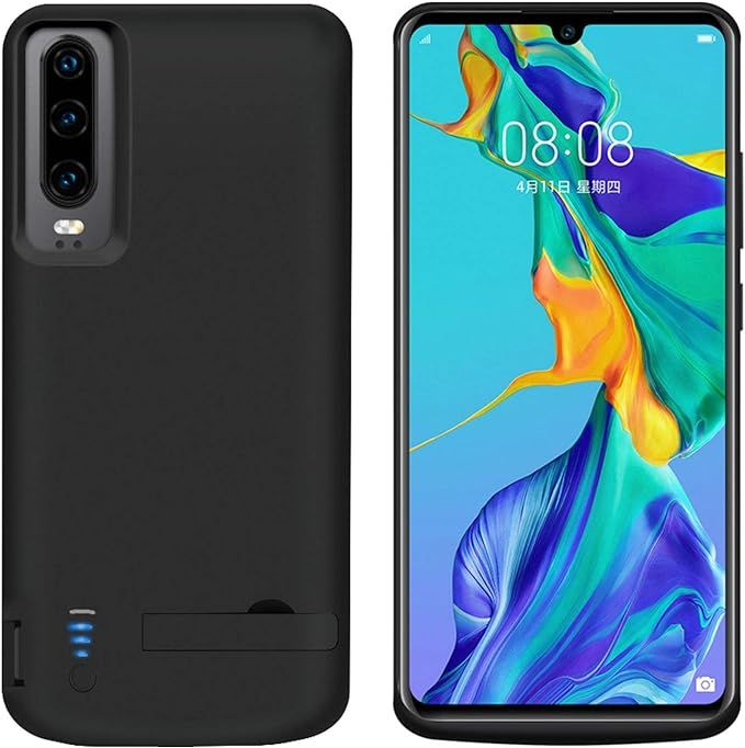 Huawei P30 Battery Case, 5000mAh Charging Case Extended Battery for Huawei P30 Rechargeable External Battery Pack Portable Charger Case Power Case with Stand [ONLY FOR P30]