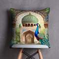 16x16 Luxury Velvet Cushion Cover Sufi Whirling Front, Silk Back with Zip for Home Decoration. 