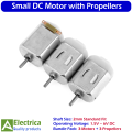 3pcs Small DC Motor with 2mm Shaft + 3pcs Propellers for DIY, Toys, Arduino & Robotics Projects by Electrica. 