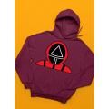 Squid Game Fleece Full Sleeves Pull Over Hoodie For Men & Women. 