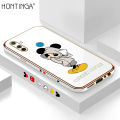 Hontinga for Realme C3 Back Cover（Free Lanyard）Luxury 6D Plating Handsome Cartoon Mouse Side Pattern Case Soft Silicone Square Mobile Cover. 