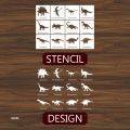 Pack of 12 Dinosaur Reusable Stencil For wall Painting Art DIY Home Decor, Album Crafts and Canvas. 