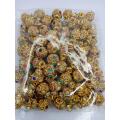 Golden Zari and Multi Diamond Beads Latkan - 25 Pieces. 