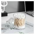 Two-Layer Acrylic Organizer Transparent Round  Storage Box CottonBud Cotton Bud Puff & Pad Box Cosmetics Holder. 