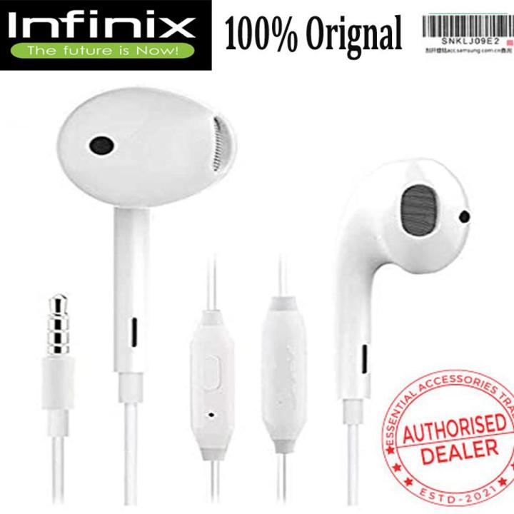 Infinix handsfree gaming earphones high quality wired handfree for calling with 3.5 mm jack and mic for all infinix mobile phones