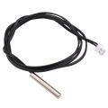 5pcs 1 Meter Waterproof Temperature Sensor Probe, Stainless Steel 10k 3950 NTC Thermistor Probe, Digital Temperature Transimitter Extension Cable,CPU Temperature Sensor,black&silver. 
