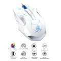 HXSJ T300 7 Keys 2400DPI 2.4G Colorful Luminous Wireless Mouse T300 White. 