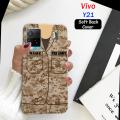 Vivo_Y21 Back Cover Army Name - Soft Case Cover. 