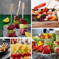 50 Pieces Bamboo Paddle Skewers, Barbecue Natural Eco-Friendly Bamboo Skewers Cocktail Sticks, For Barbecue, Kebabs, Burgers, Fruits, Marshmallows, Cocktails, Buffets Party. 