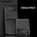 Casinglee For Samsung Galaxy Z Flip3 Phone Case Cross Texture Leather Back Cover for Samsung Galaxy Z flip 3 Phone Anti-knock Cases. 