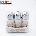 Discover CERAMICA 3pcs salt n pepper shaker with chrome lid n tray.. 