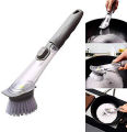 Kitchen Cleaning Brush with Soap Handle (Automatic Soap Dispensing). 